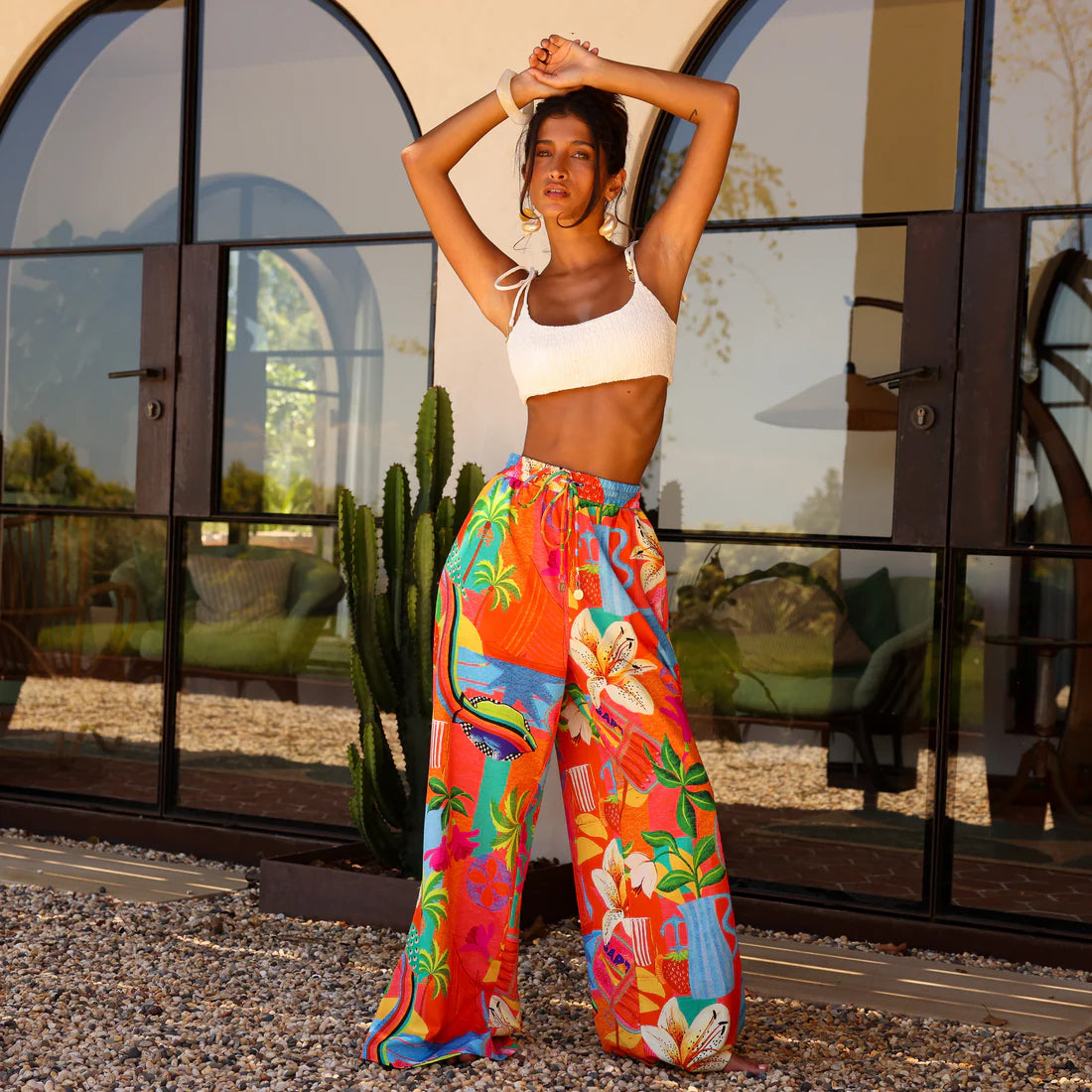 Shirred | Crop Tie Top