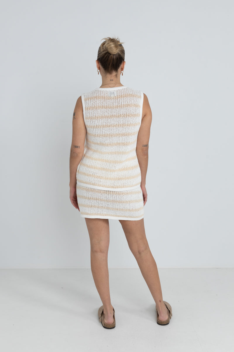 Sol Stripe Knit | Mini Skirt