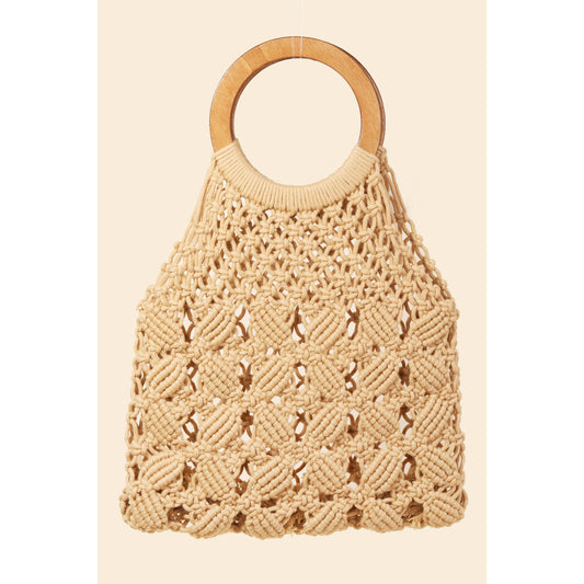 Boho Wooden Top | Handle Bag