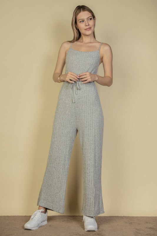 Fuzzy Tie Front | Jumpsuit