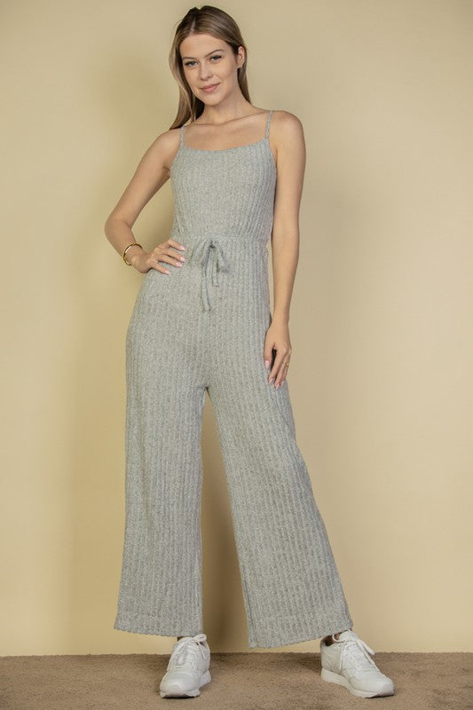 Fuzzy Tie Front | Jumpsuit