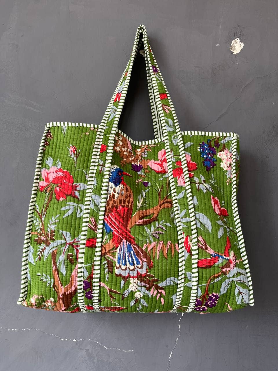 Bird Print Green | Tote Bag