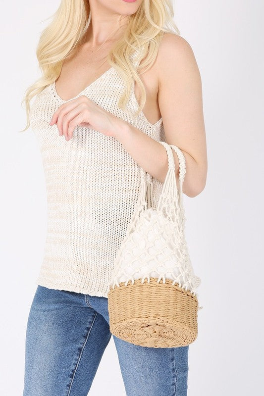 Knitted Basket | Beach Bag