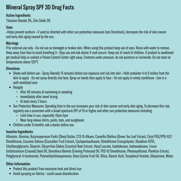 Bask SPF 30 Mineral Non-Aerosol Spray - Reef Safe Sunscreen