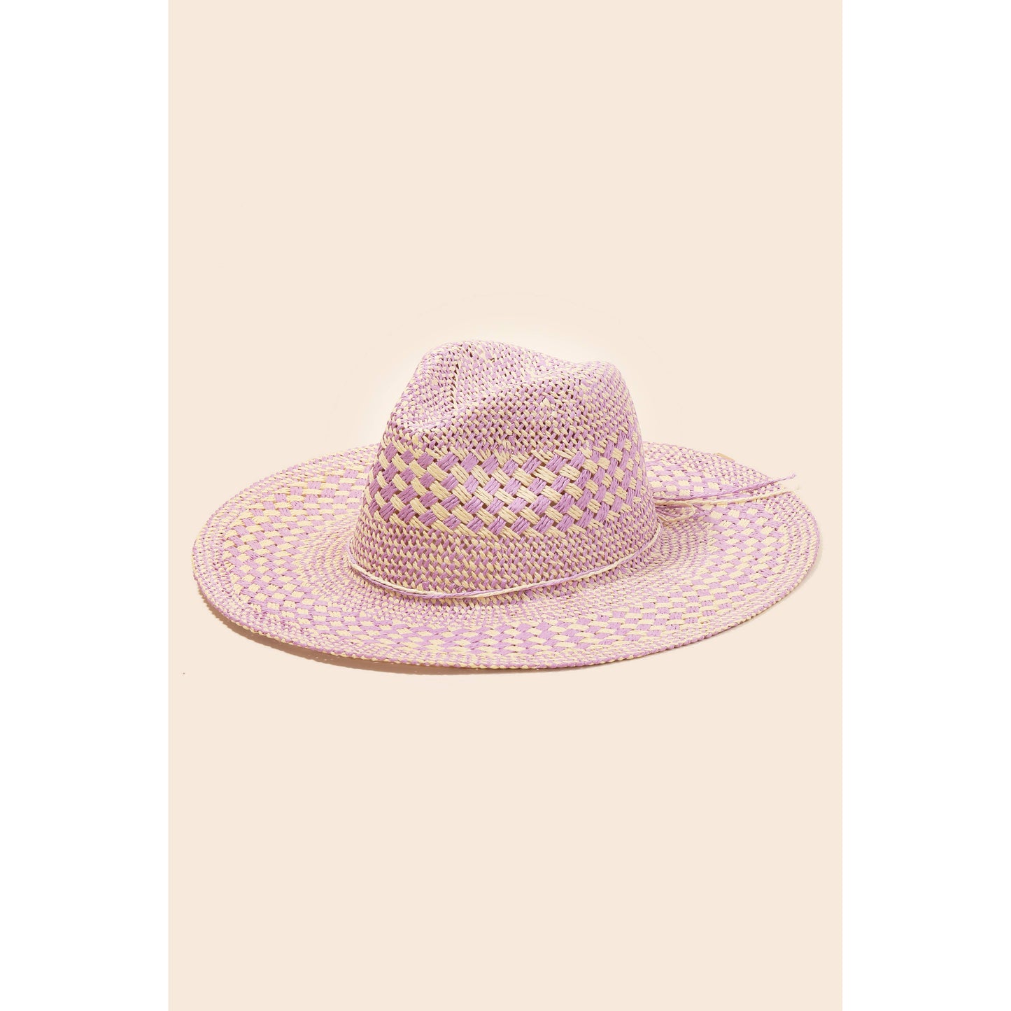 Checkered Straw Weave | Sun Hat