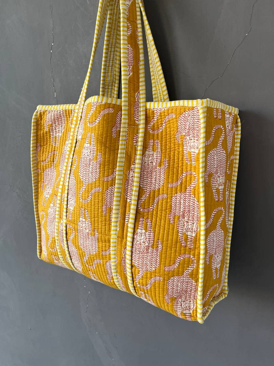 Yellow Quilted | Reversible Tote Bag