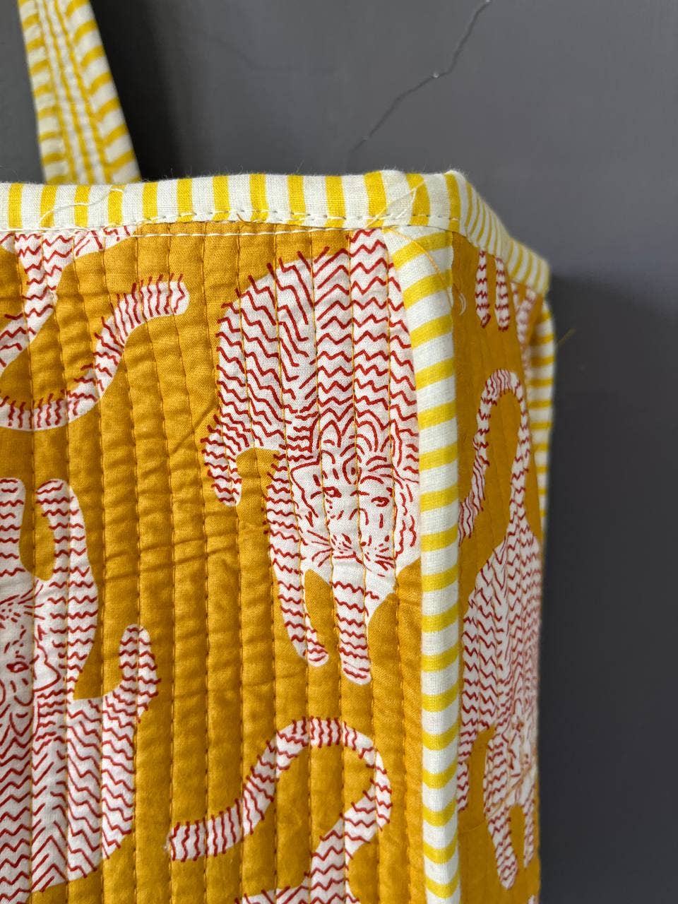 Yellow Quilted | Reversible Tote Bag