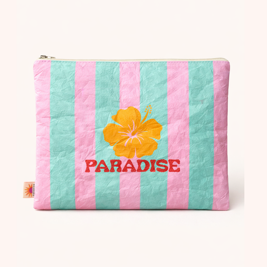 Paradise Beach Pouch 12" | Water-Resistant Beach Zip Pouch
