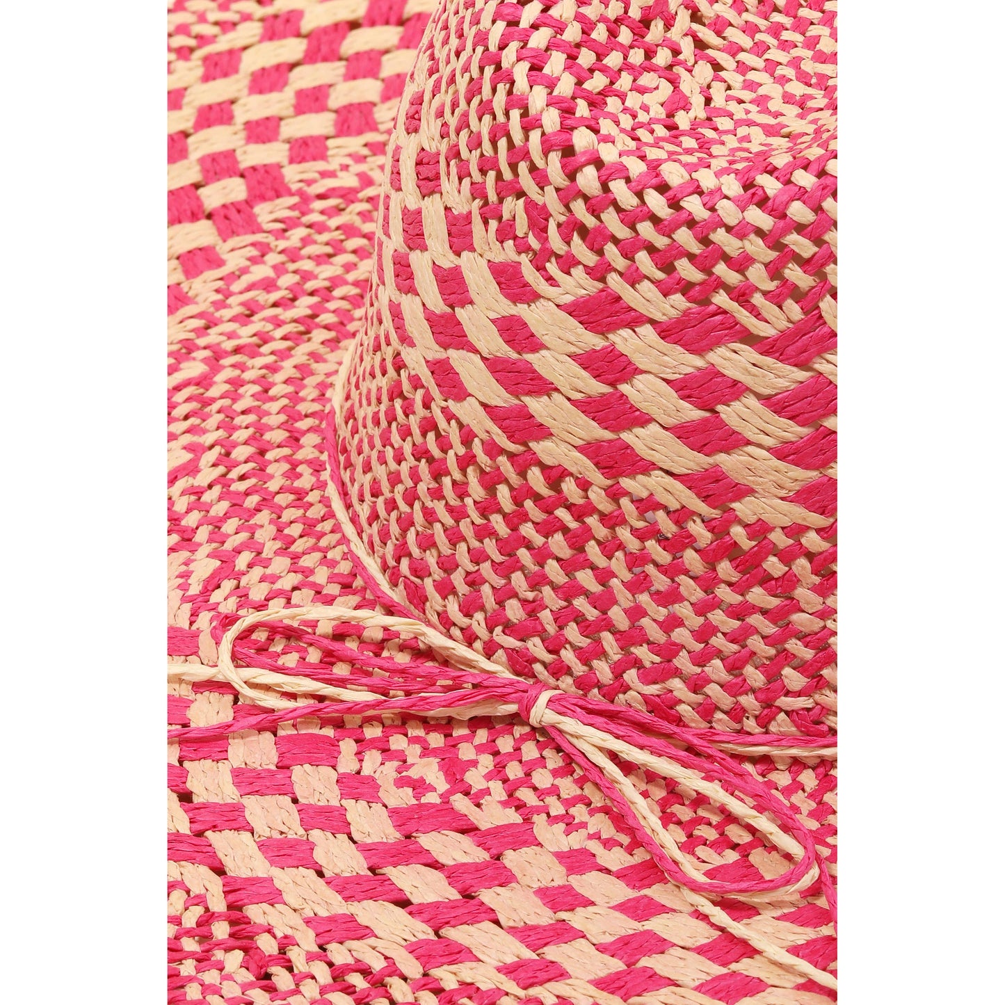 Checkered Straw Weave | Sun Hat