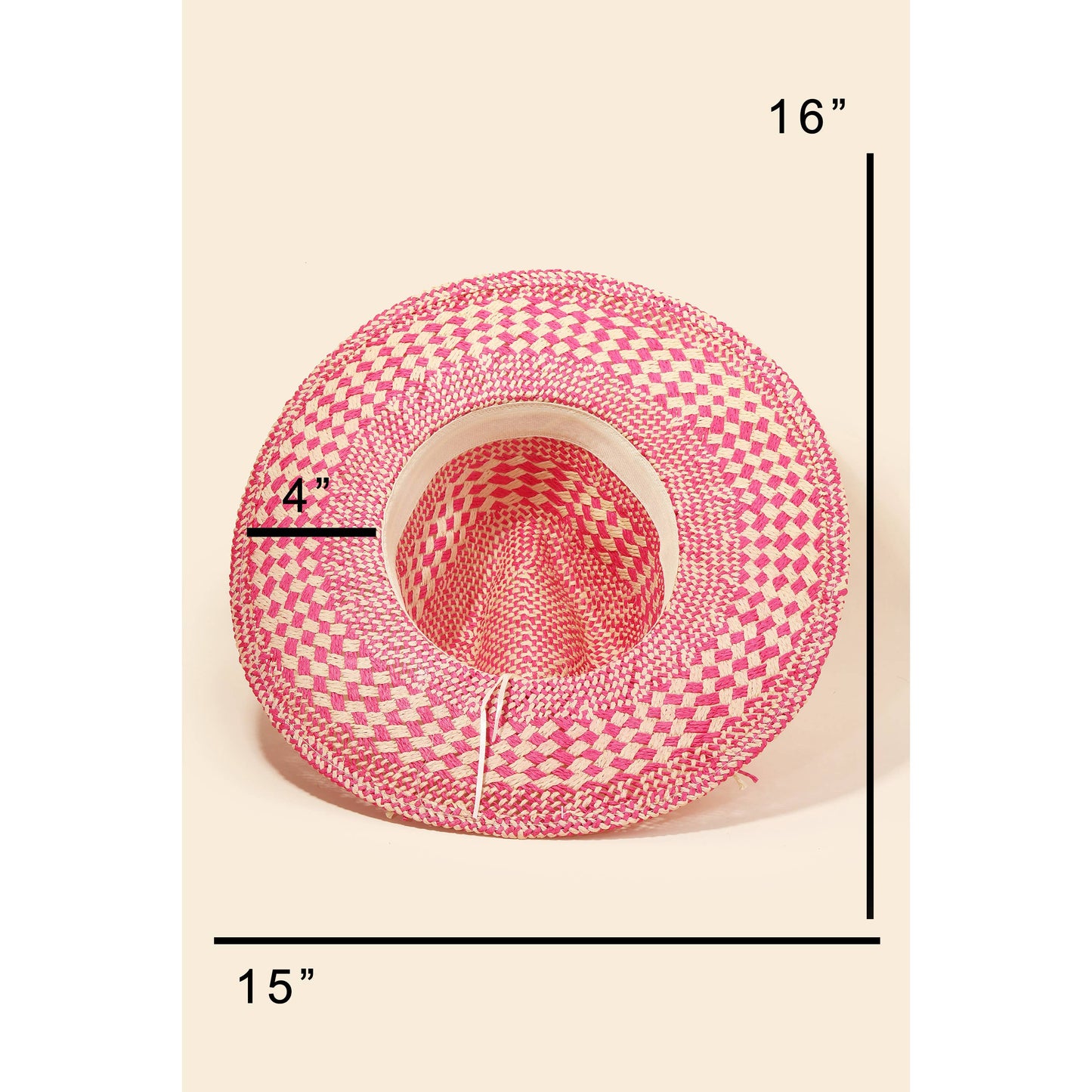 Checkered Straw Weave | Sun Hat