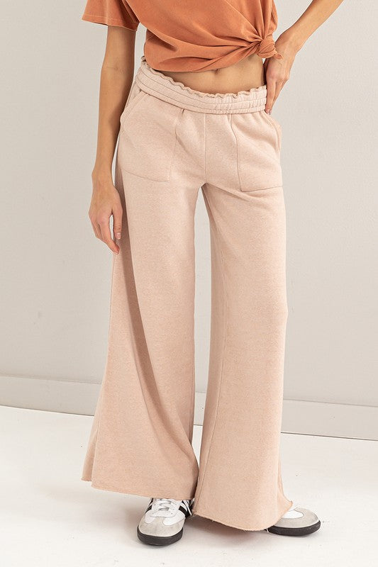 High Rise Wide Leg | Drawstring Pants