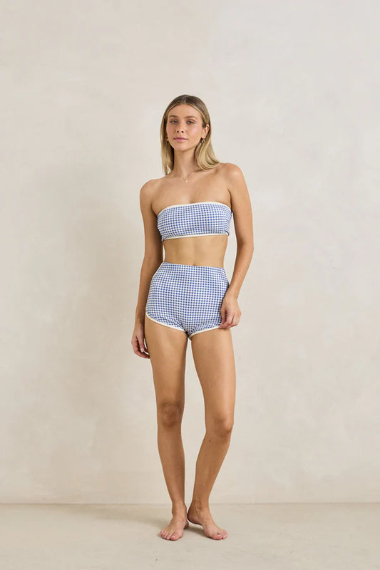 Capri Check Bandeau | Bikini Top