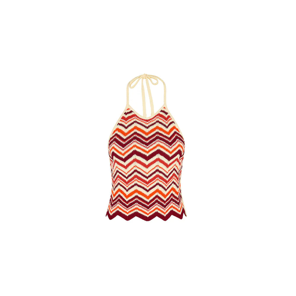 Chevron Knit Halter | Crop Top