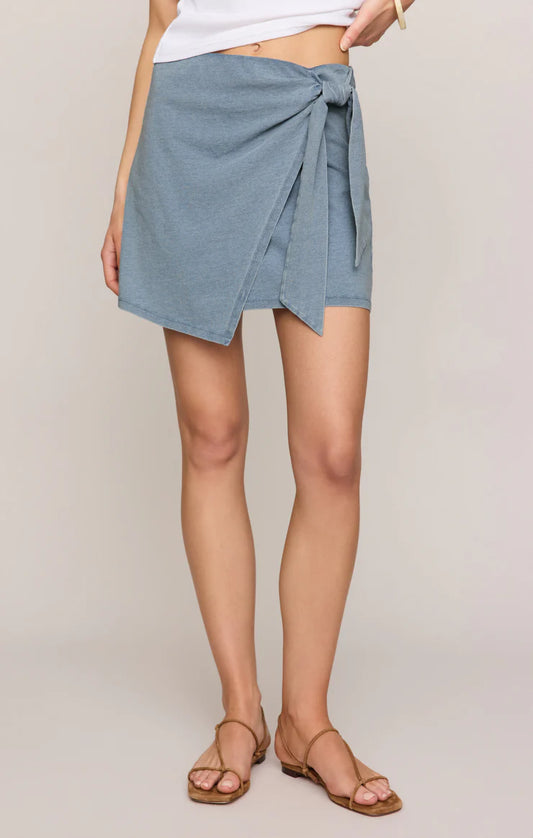 Sora Jersey Denim | Mini Skirt
