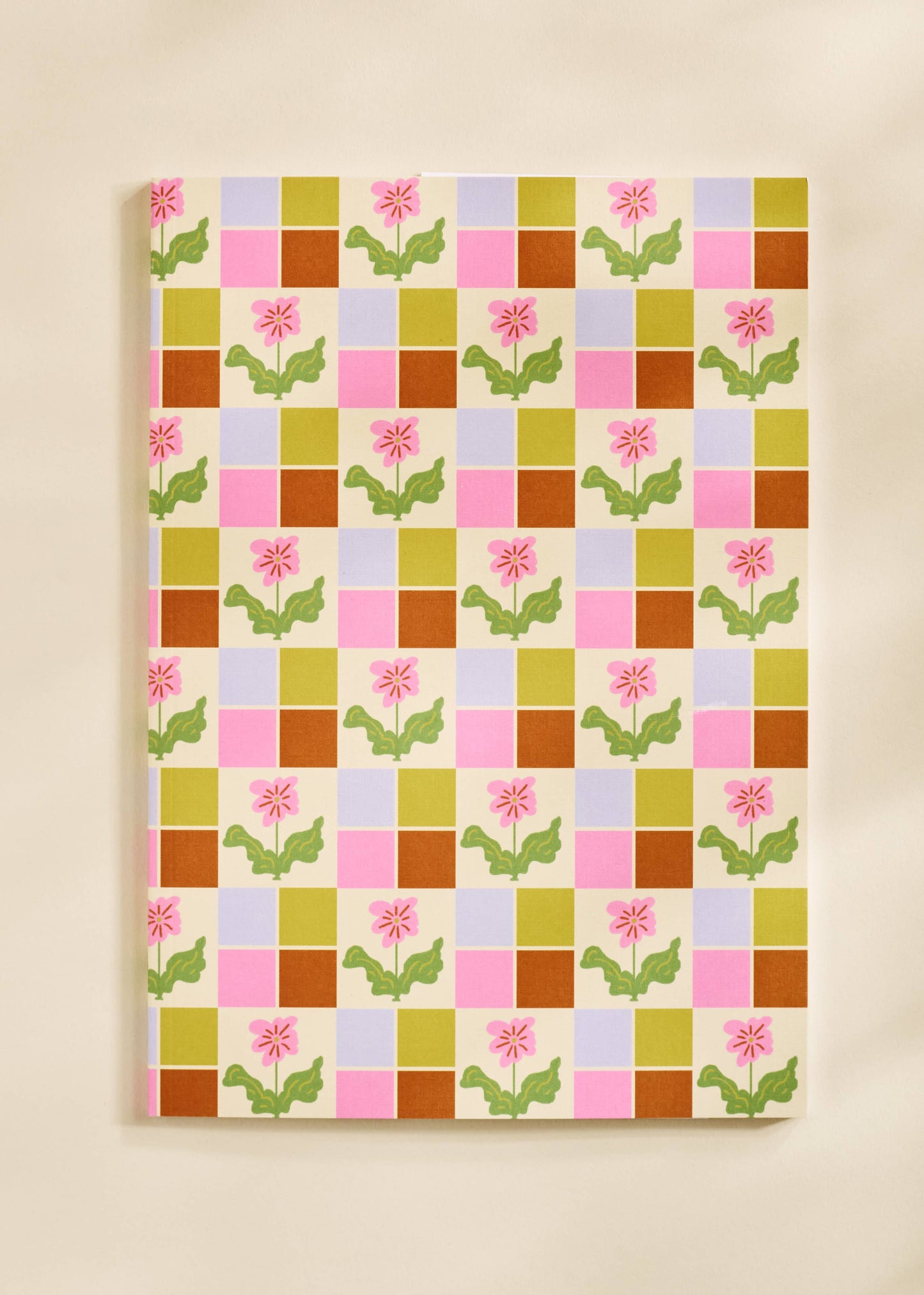 Pixel Bloom Checkered | Dot Grid Notebook