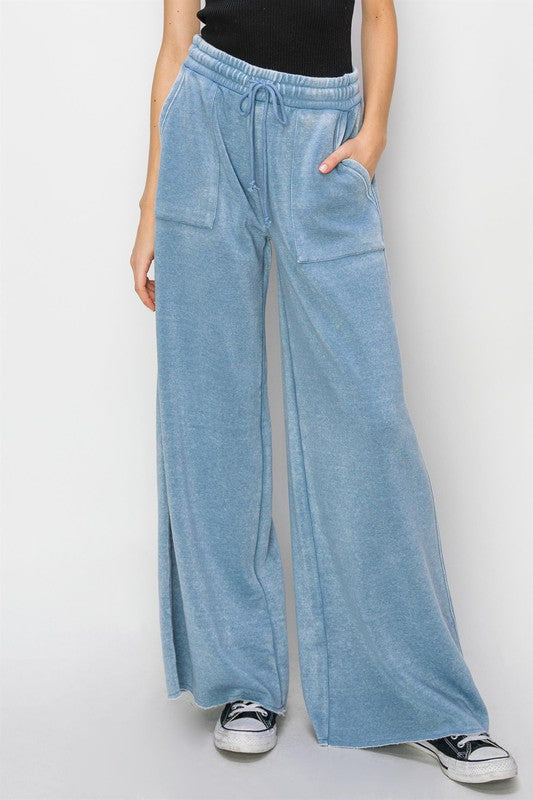 High Rise Wide Leg | Drawstring Pants