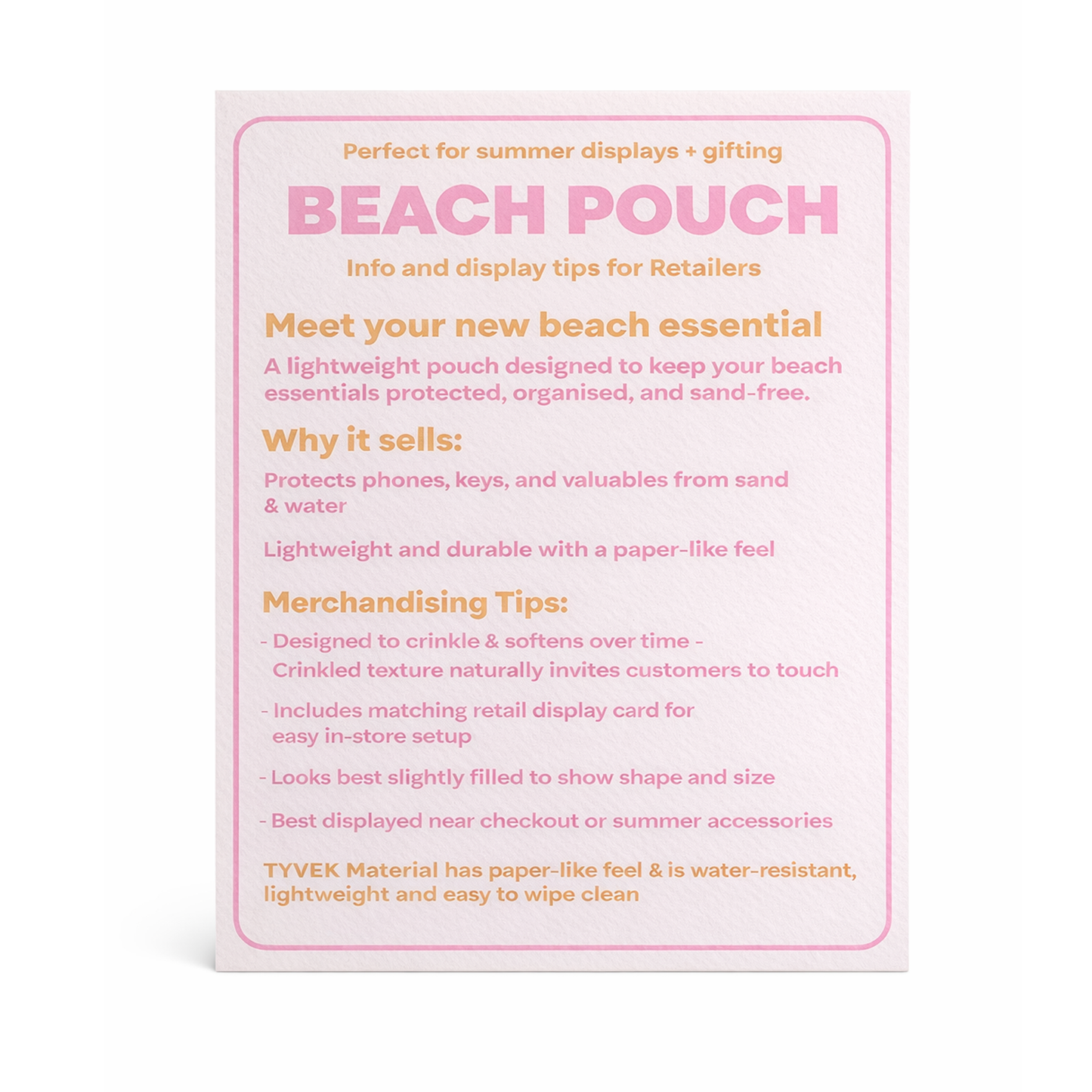 Paradise Beach Pouch 12" | Water-Resistant Beach Zip Pouch