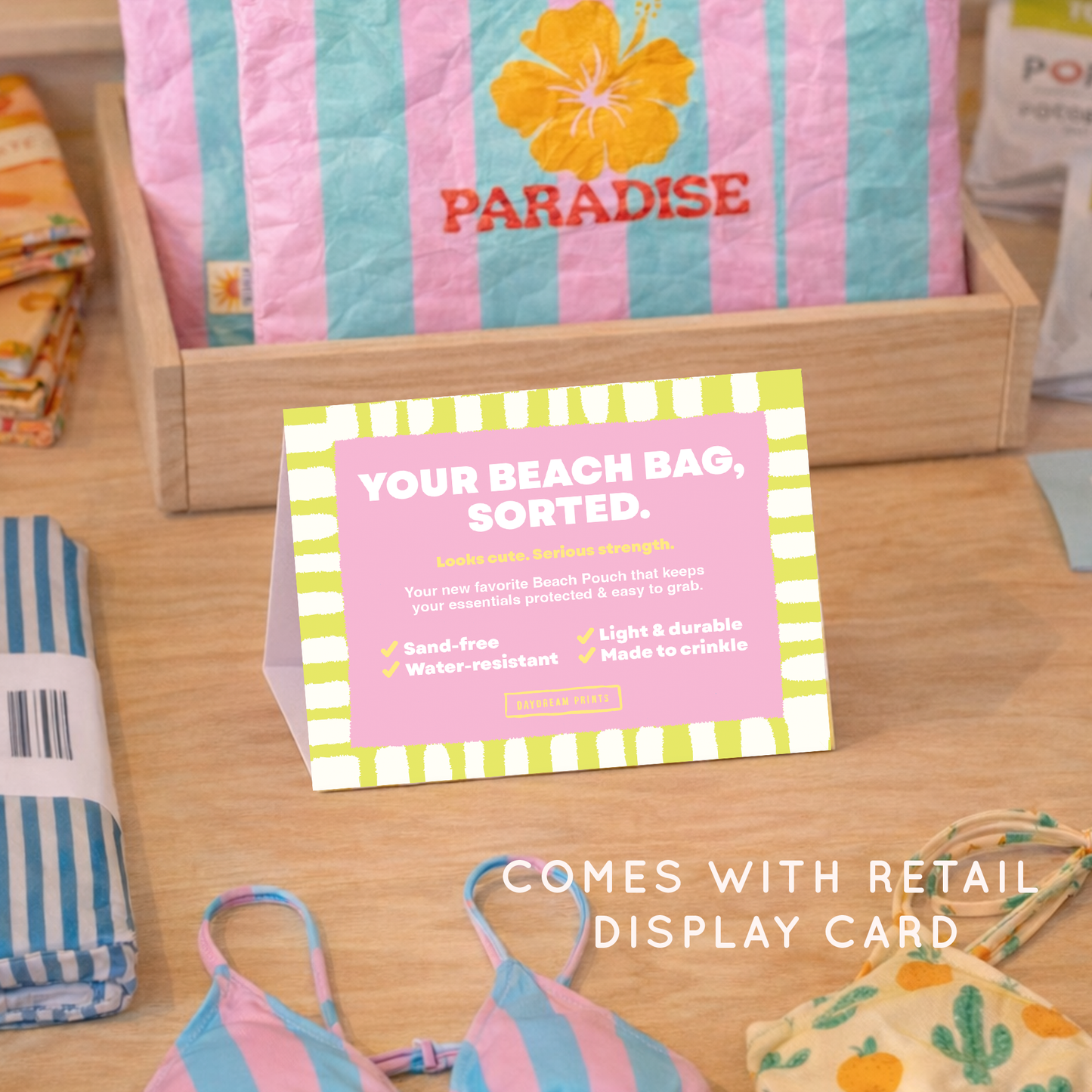 Paradise Beach Pouch 12" | Water-Resistant Beach Zip Pouch