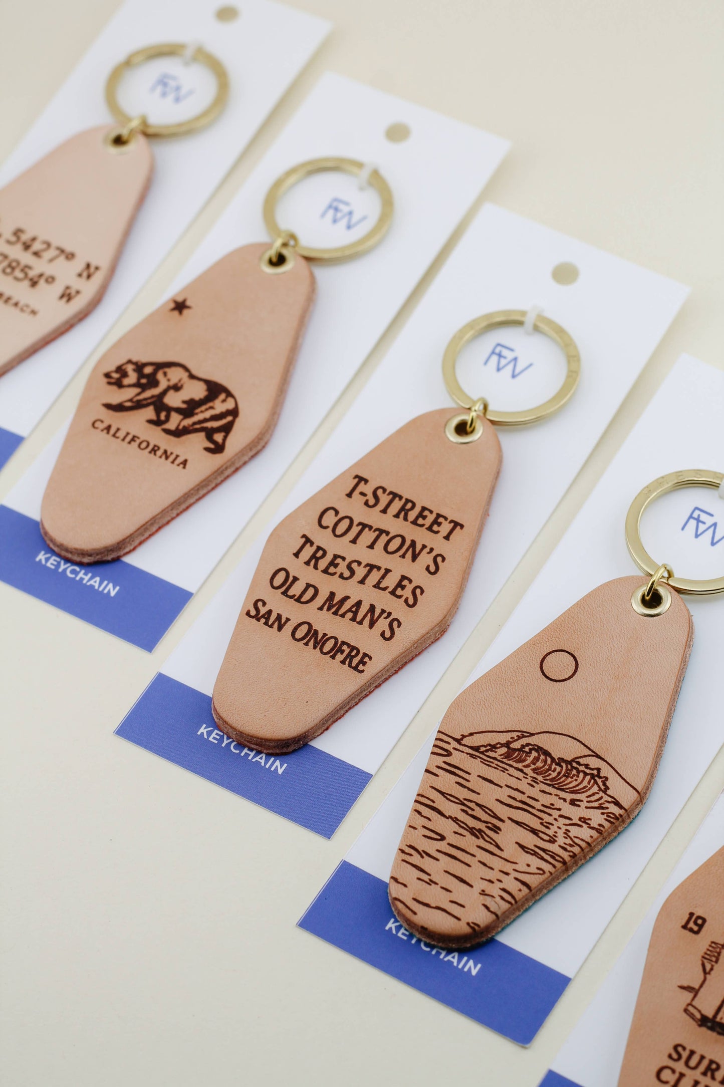 Custom Your City Favorites Keychain: Wave / Keychain with Hang Tag