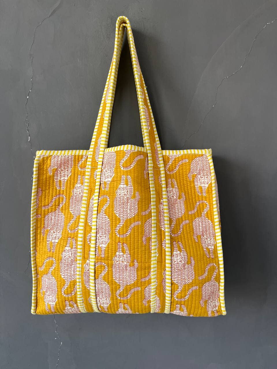 Yellow Quilted | Reversible Tote Bag