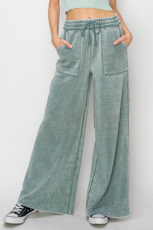 High Rise Wide Leg | Drawstring Pants