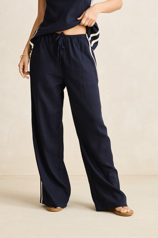 Contrast Linen | Track Pant