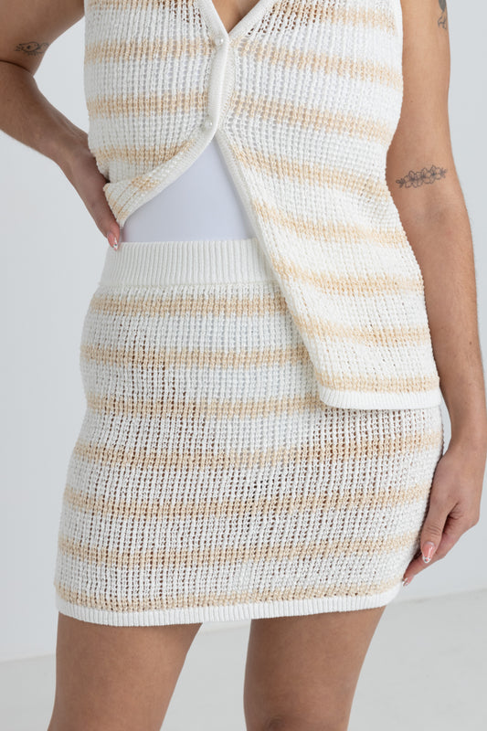 Sol Stripe Knit | Mini Skirt